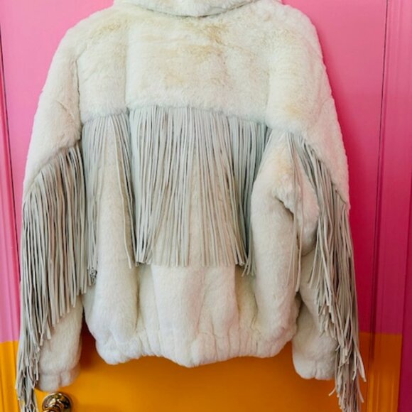 Sixth June Paris - Faux fur fringe jacket off white - M - Picture 2 of 9